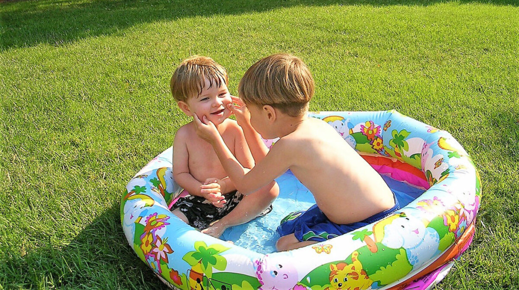 Kids Playing on Lawn